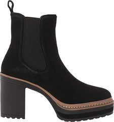 Steve Madden Lexa Black Suede Zipper Rounded Toe Block Heel Womens Ankle Boots