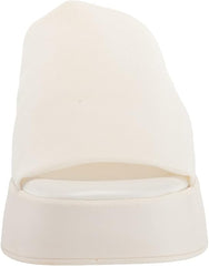 Steve Madden Slinky30 White Fashion Slip On Retro Platform Slide Wedge Sandals 10