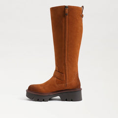 Sam Edelman Carter Stable Brown Buckle Detailed Chunky Heel Knee High Boots