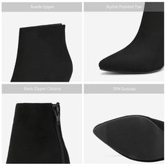 DREAM PAIRS Pointed Toe Ankle Boots High Heel Booties Fashion Zipper Dress Boots
