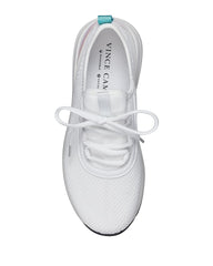 Vince Camuto Arielinda White Iridescent Fashion Textile Lace Up Platform Sneaker