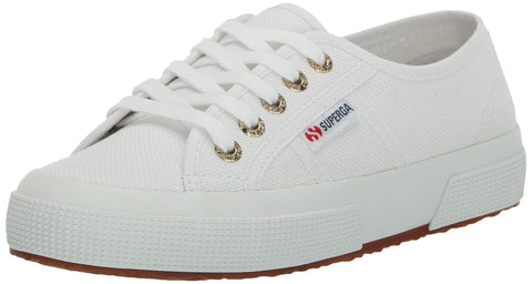 Superga 2750 Cotu White Pale Gold Fashion Lace Up Platform Classic Sneakers 9