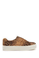 JSlides HEIDI Natural Black Leopard Slip-On Round toe Platform Sneaker