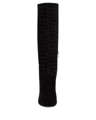 Vince Camuto Hersha Black Squared Toe Knee High Dress Mid Heel Dress Boot