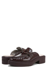 Circus by Sam Edelman Nancy Burgundy Glossy Rounded Toe Patent Slip On Mules