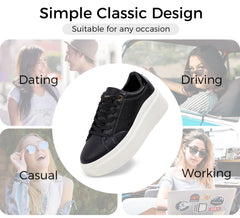 LUCKY STEP Women's Platform Fashion Classic Tennis Shoes Low Top Walking Shoes 8.5