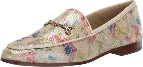 Sam Edelman Loraine Sunflower Multi Almond Toe Slip On Heeled Fashion Loafers