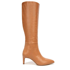 Sam Edelman Uma Copper Leather Pointed Toe Mid Heel Knee High Fashion Boots