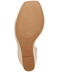 Steve Madden Submit Nude Rhinestone Fashion Open Toe Espadrille Wedge Sandals