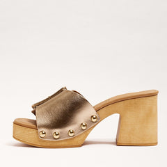 Sam Edelman Marcia Jute Leather Squared Open Toe Slip On Block Heeled Sandals