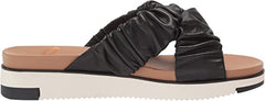 Sam Edelman Aliana Black Leather Slip-On Wedge Cushioned Footbed Slide Sandals