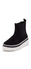 Steve Madden Avery Black Suede Fashion Pull On Platfrom Wedge Chelsea Boots