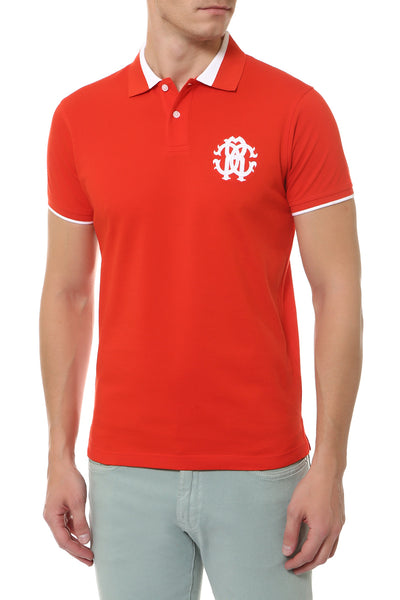 Roberto Cavalli Contrast Trim Short Sleeve Polo ROSSO FST643A#20802000