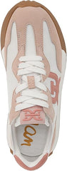 Sam Edelman Langley White/Warm Blush/Washed Coral Chunky Low Top Flat Sneakers