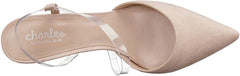 Charles David Alda Nude Clear Mid Heel Slingback Pointed Toe Stiletto Heel Pumps