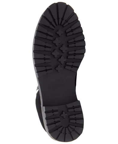 Lucky Brand Iliana Black Lace-Up Fur Lined Wedge Combat Hiker Ankle Booties
