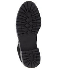 Lucky Brand Iliana Black Lace-Up Fur Lined Wedge Combat Hiker Ankle Booties