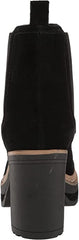 Steve Madden Lexa Black Suede Zipper Rounded Toe Block Heel Womens Ankle Boots