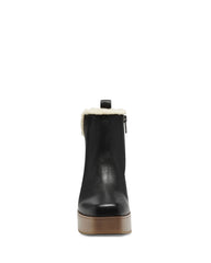 Vince Camuto Rafella Black Zipper Closure Squared Toe Platform Ankle Boot