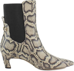 Sam Edelman Margo Roccia Python Pull On Pointed Toe Kitten Heeled Ankle Booties