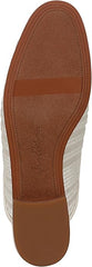 Sam Edelman Linnie White/Natural Striped Linen Chain Embellished Wide Mules