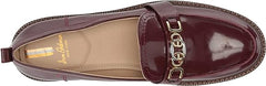 Sam Edelman Christy Syrah Rounded Toe Block Heel Slip On Leather Dress Loafers