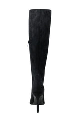 Charles David Panic Black Suede Knee High Heel Stiletto Pointed Toe Dress Boots