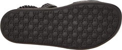 Sam Edelman Velma Black Rounded Open Toe Strappy Ankle Cuff Wedge Heeled Sandals
