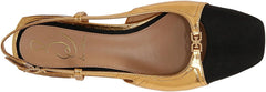 Sam Edelman Kara2 Medallion Gold/Black Squared Toe Slingback Flats Sandals Loafers