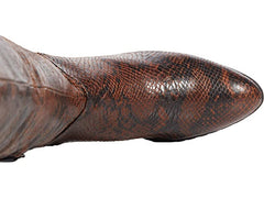 Charles David Reason Dark Brown Snake Print Almond Toe Over The Knee Boots