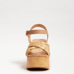 Sam Edelman Suzannah Tan Multi Ankle Strap Open Toe Block Heel Platform Sandals
