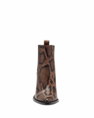 Vince Camuto Ellea Caramel Cream Pull On Pointed Toe Block Heeled Ankle Boot