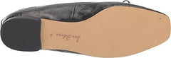 Sam Edelman Meadow Black Patent Slip On Squared Toe Bow Detailed Ballet Flats