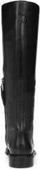 Sam Edelman Nance Black Lace Up Rounded Toe Stacked Heel Leather Knee High Boots