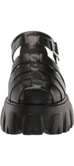 Steve Madden Echo Black Ankle Strap Chunky Platform Block Heel Fisherman Sandals