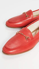 Sam Edelman Loraine Bright Red Classic Almond Pointed Open Toe Slip On Loafer