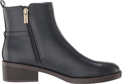 Tommy Hilfiger Imiera Navy Blue Round Toe Pull On Zip Closure Ankle Boot