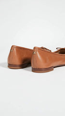 Sam Edelman Jillie Saddle Leather Cushioned Pointed Toe Detailed Ballet Flats