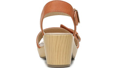 Dr. Scholl's Felicity Clay Ankle Strap Block Heel Open Toe Leather Clog Sandals