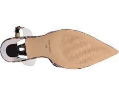 Nine West Heat 3 Leopard Pointed Closed Toe Traslucent Detailed Heeled Sandal