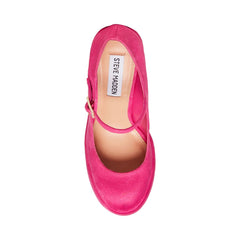 Steve Madden Elyssa Pink Block Heel Retro Mary Jane Velvet Platform Pumps