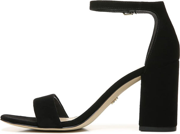 Sam Edelman Daniella Black Suede Ankle Strap Block Heeled Open Toe Sandals