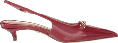 Sam Edelman Fitzgerald Red Mahogany Pointed Toe Slingback Kitten Heeled Pumps