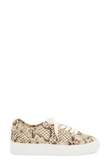 Vince Camuto Karshey Oatmeal Multi Snake Fashion Lace-up Platform Sneakers