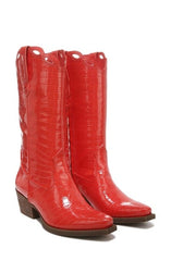 Circus by Sam Edelman Jill Poppy Haze Croc Embossed Mid-Calf Western Boots