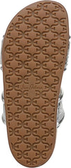 Sam Edelman Rowan Soft Silver Leather Double Strap Open Toe Flat Slides Sandals