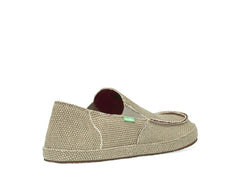 Sanuk Rounder Tan Heavy Canvas Slip On Rounded Closed Toe Loafer
