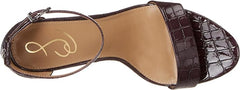 Sam Edelman Yaro Eggplant Ankle Strap Open Round Toe Block High Heel Wide Sandal