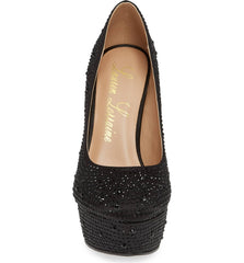 Lauren Lorraine Victoria Platform Pump Rhinestone High Heel Formal Dress Shoes