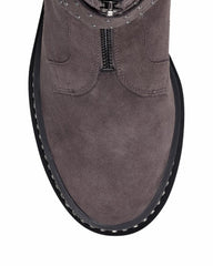 Vince Camuto Blinda Peltro Grey Moto Chic Chain Rim PLatform Lug Sole Booties